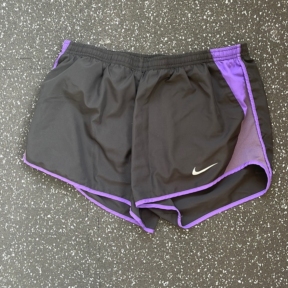 Black and Purple Nike Running Shorts - Size L